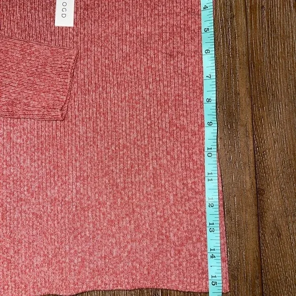 One Grey Day Red Cotton Cashmere Knit long sleeve round Neck Sweatshirt L - Picture 5 of 8